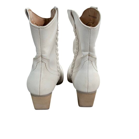DV By Dolce Vita Koolson White Cowboy Western Cowgirl Block Heel Boots Size 6.5 - Picture 3 of 8